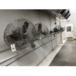 Lot of (4) 24" Dayton 1/4 HP Stainless Steel Wall Mounted Fans - Model E65152 | Rig Fee $200