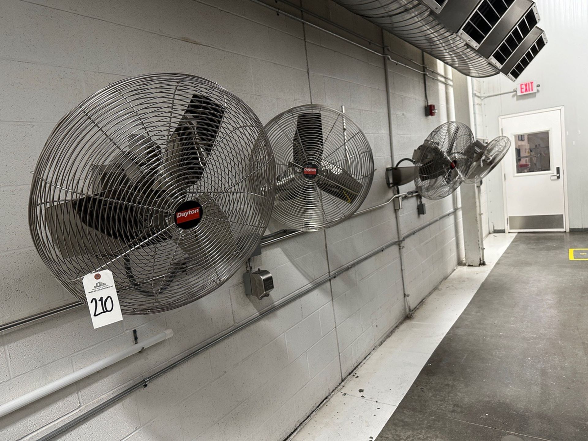 Lot of (4) 24" Dayton 1/4 HP Stainless Steel Wall Mounted Fans - Model E65152 | Rig Fee $200