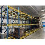 Lot of Gravity Fed Pallet Racking (2 Bays Deep) - (9) 12' x 8' Uprights - (63) 8' C | Rig Fee $2500