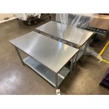 Lot of (2) Stainless Steel Tables (Approx. 2' x 4') | Rig Fee $100
