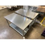 Lot of (2) Stainless Steel Tables (Approx. 2' x 4')