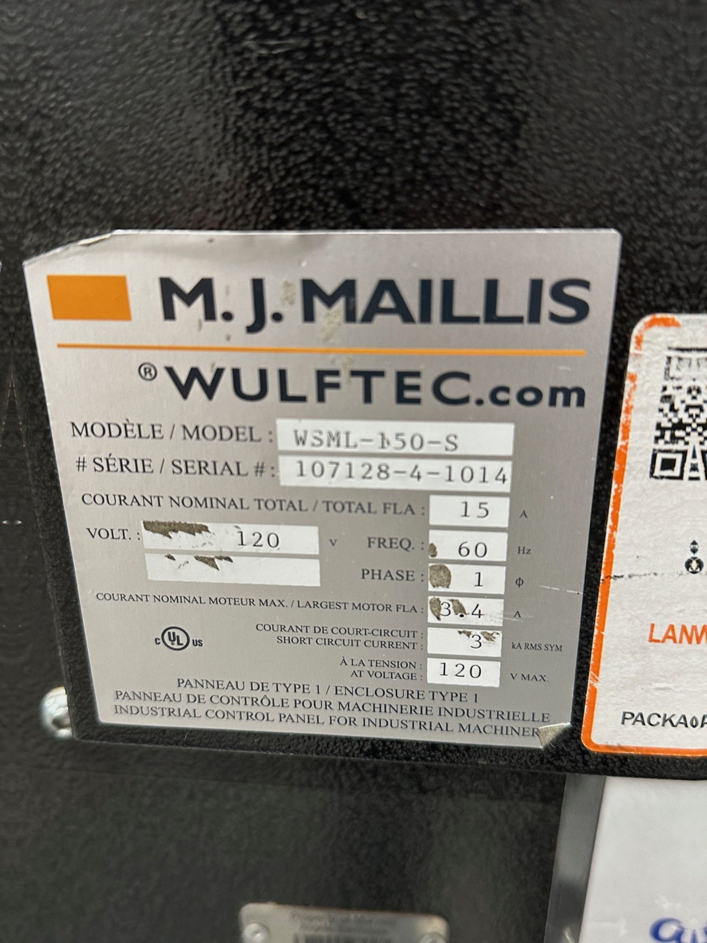 Wulftec Pallet Wrapper - Model WSML-150-S, S/N 107128-4-1014 | Rig Fee $400 - Image 4 of 4