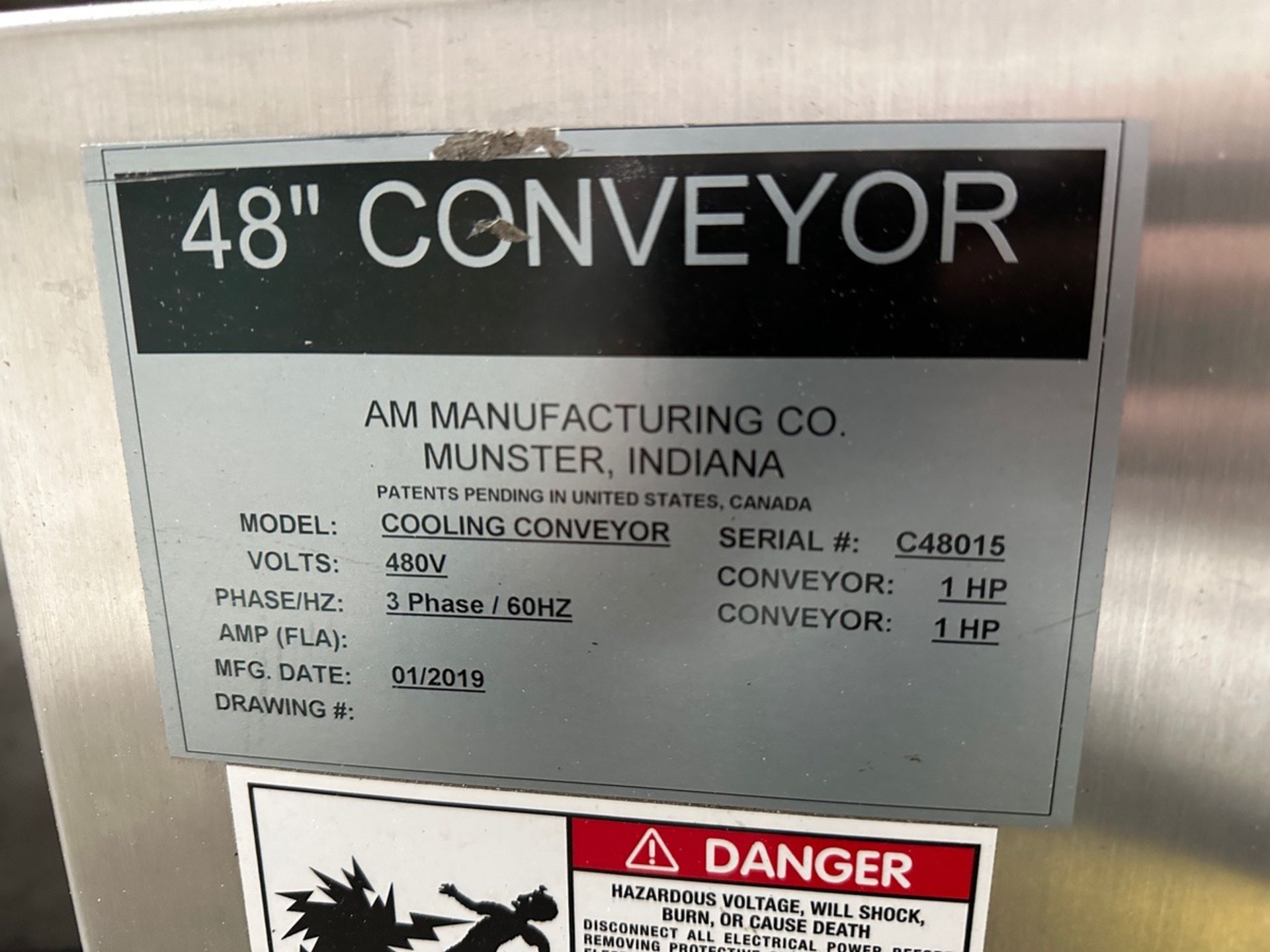 2019 AM Manufacturing Chain Belt Cooling Conveyor (Approx. 48" x 22') | Rig Fee $2500 - Bild 7 aus 7
