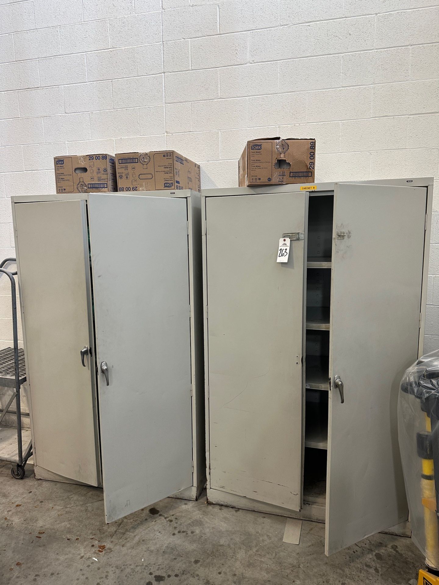 Lot of (2) 2-Door Storage Cabinets with Contents | Rig Fee $150