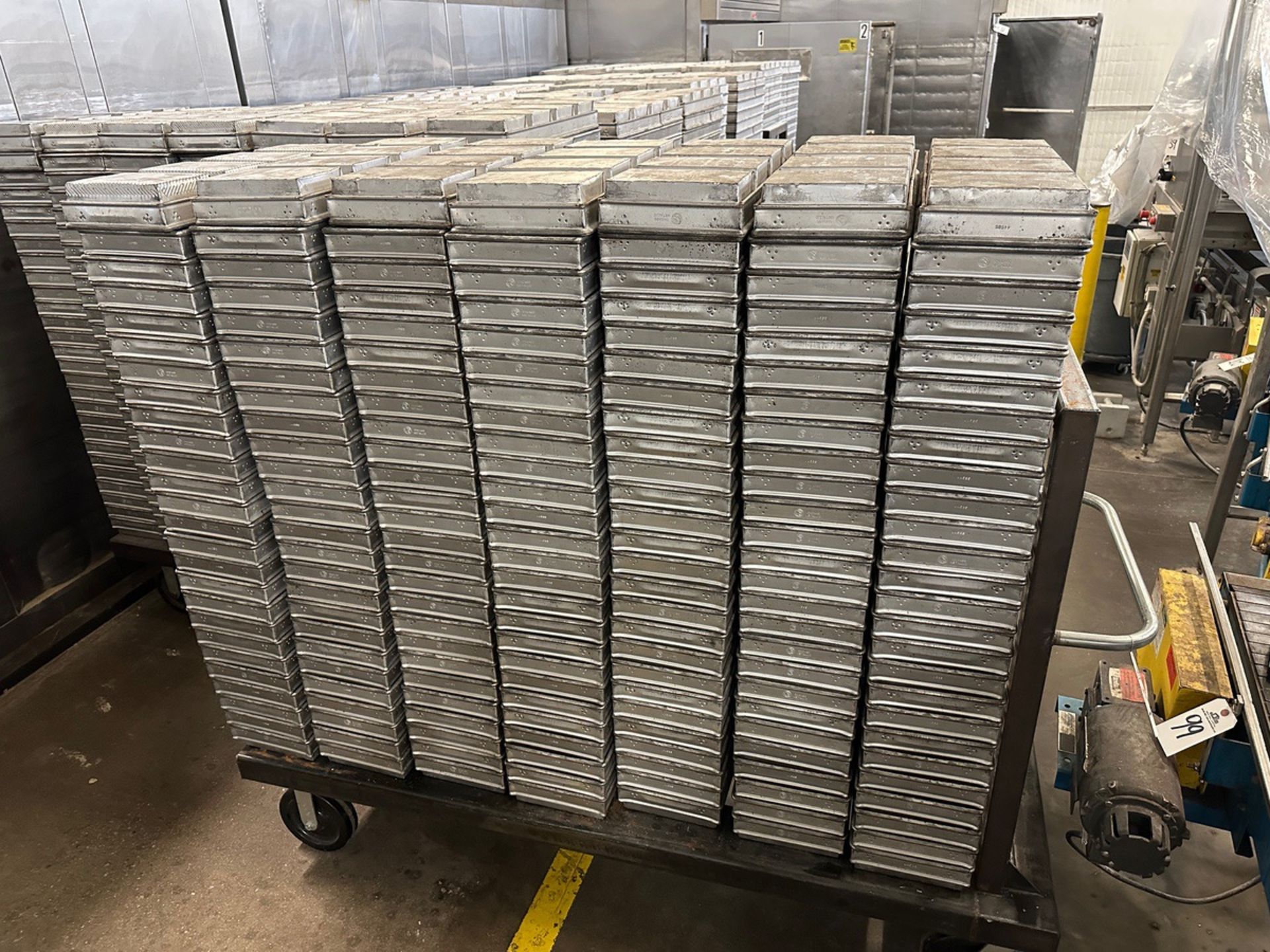 Approx. (182) 4-Loaf Bread Baking Pans on Heavy Duty Pan Cart (Approx. 9" x 25.5") | Rig Fee $50