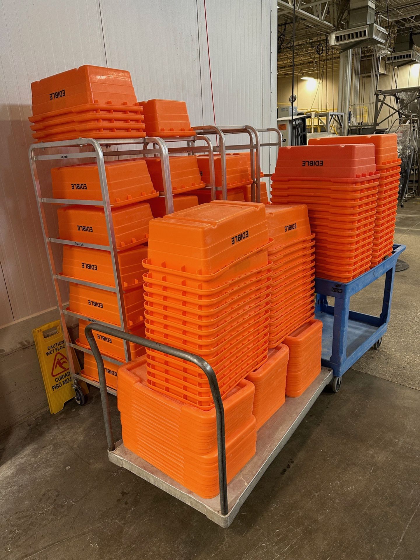 Lot of Orange Plastic "Edible" Food Containers (Approx. 15" x 2') with (4) Aluminum | Rig Fee $200 - Image 2 of 2