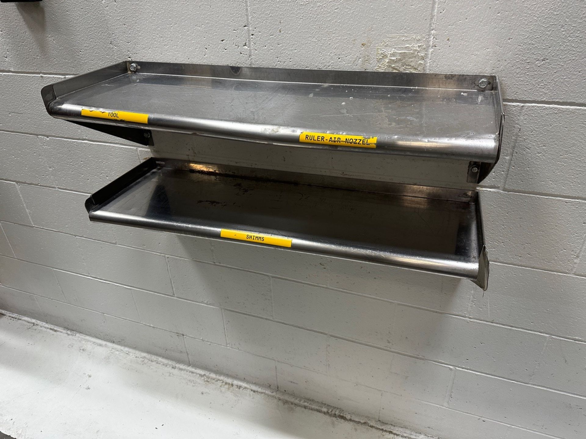 Lot of (2) Stainless Steel Wall Mounted Shelves (Approx. 11" x 3') | Rig Fee $50