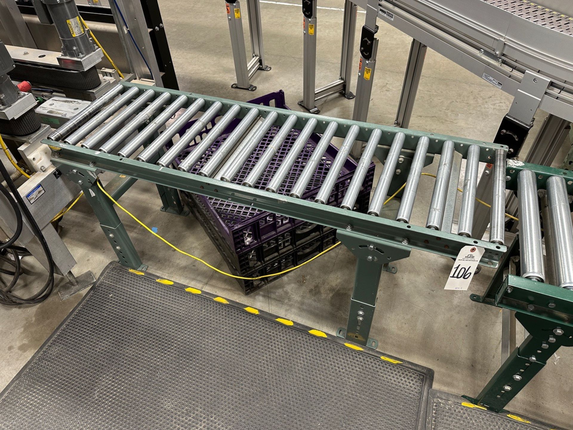 Lot of (3) Roller Conveyor Sections (Approx. 16" x 10', 16" x 5' and 16" x 10') | Rig Fee $200