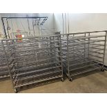 Lot of (6) Stainless Steel Wire Rack Carts (Approx. 39.5" x 75.5" x 76" O.H.)