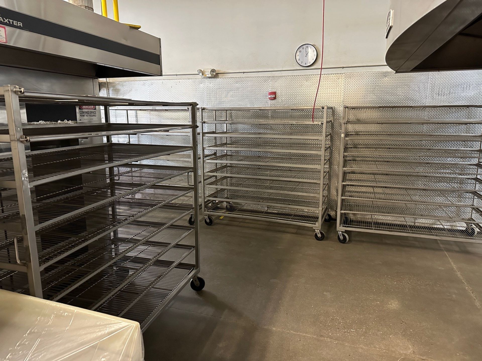Lot of (4) Stainless Steel Wire Rack Carts (Approx. 39.5" x 75.5" x 76" O.H.) | Rig Fee $100