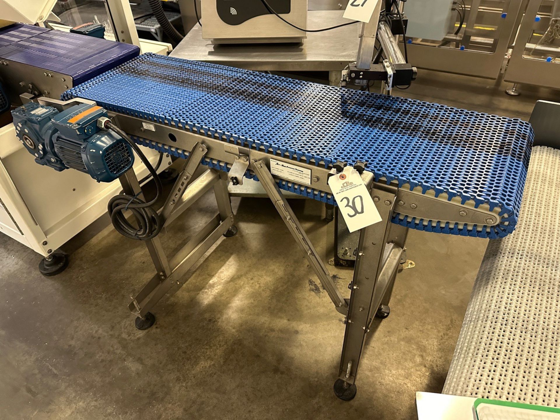 Arr-Tech Blue Belt Plastic Intralox over Stainless Steel Frame (Approx. 15" x 54") | Rig Fee $150