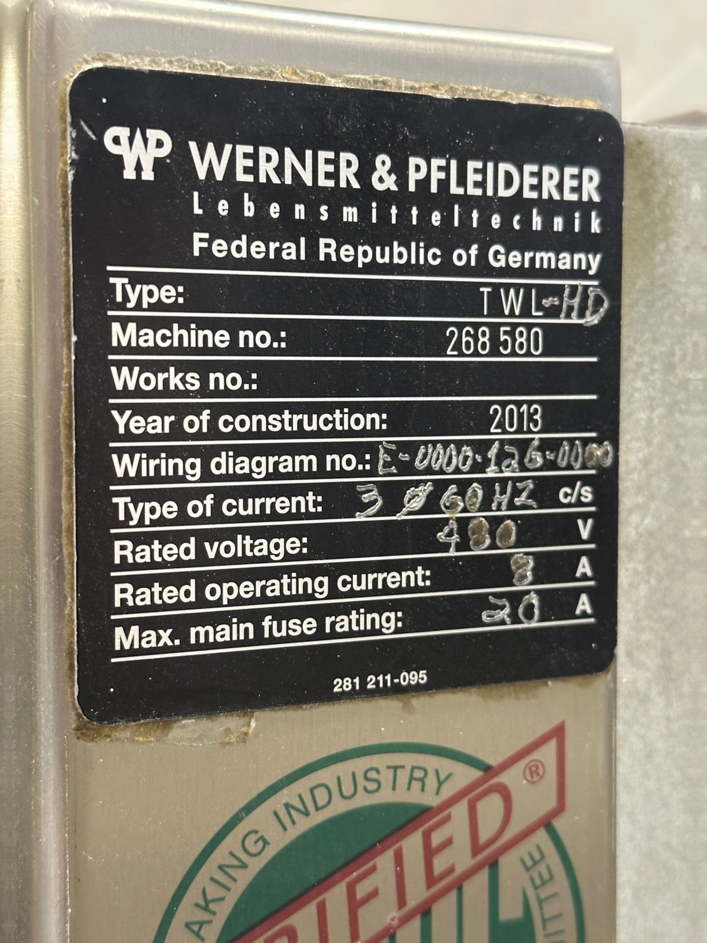 2013 Gemini Werner & Pfleiderer 6-Pocket Bun Dough Divider - Model TWL - HD, S/N 268 580, Dies - Image 6 of 8