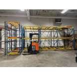 Lot of Gravity Pallet Racking (2 Bays Deep) - (4) 12' x 8' Uprights - (2) 12' x 12' | Rig Fee $1200