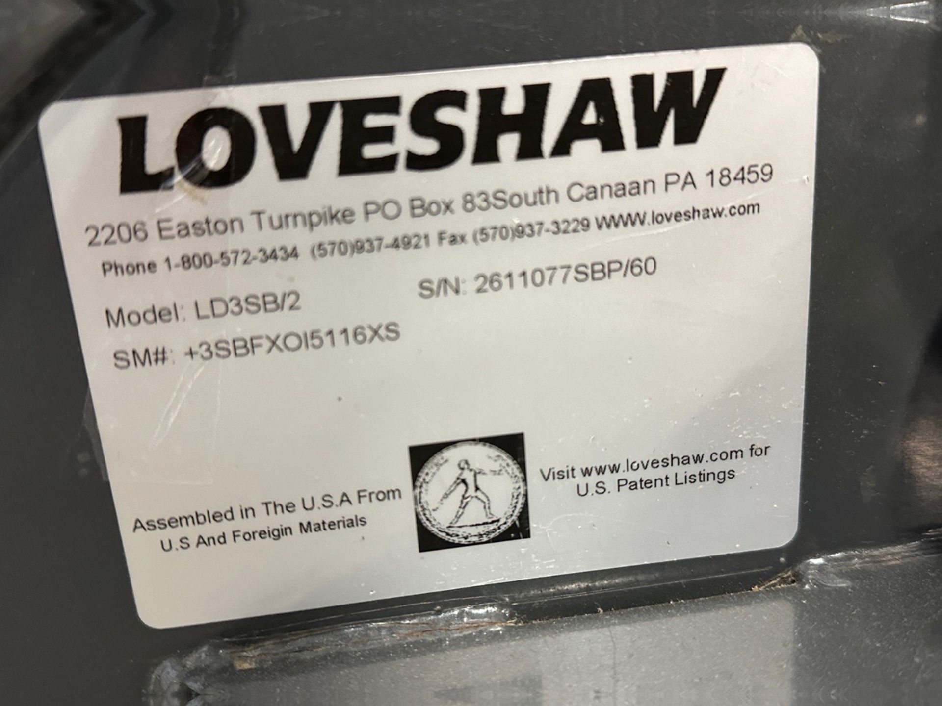 Loveshaw Little David Case Sealer - Model LD3SB/2, S/N 2611077SBP/60 - Image 3 of 3