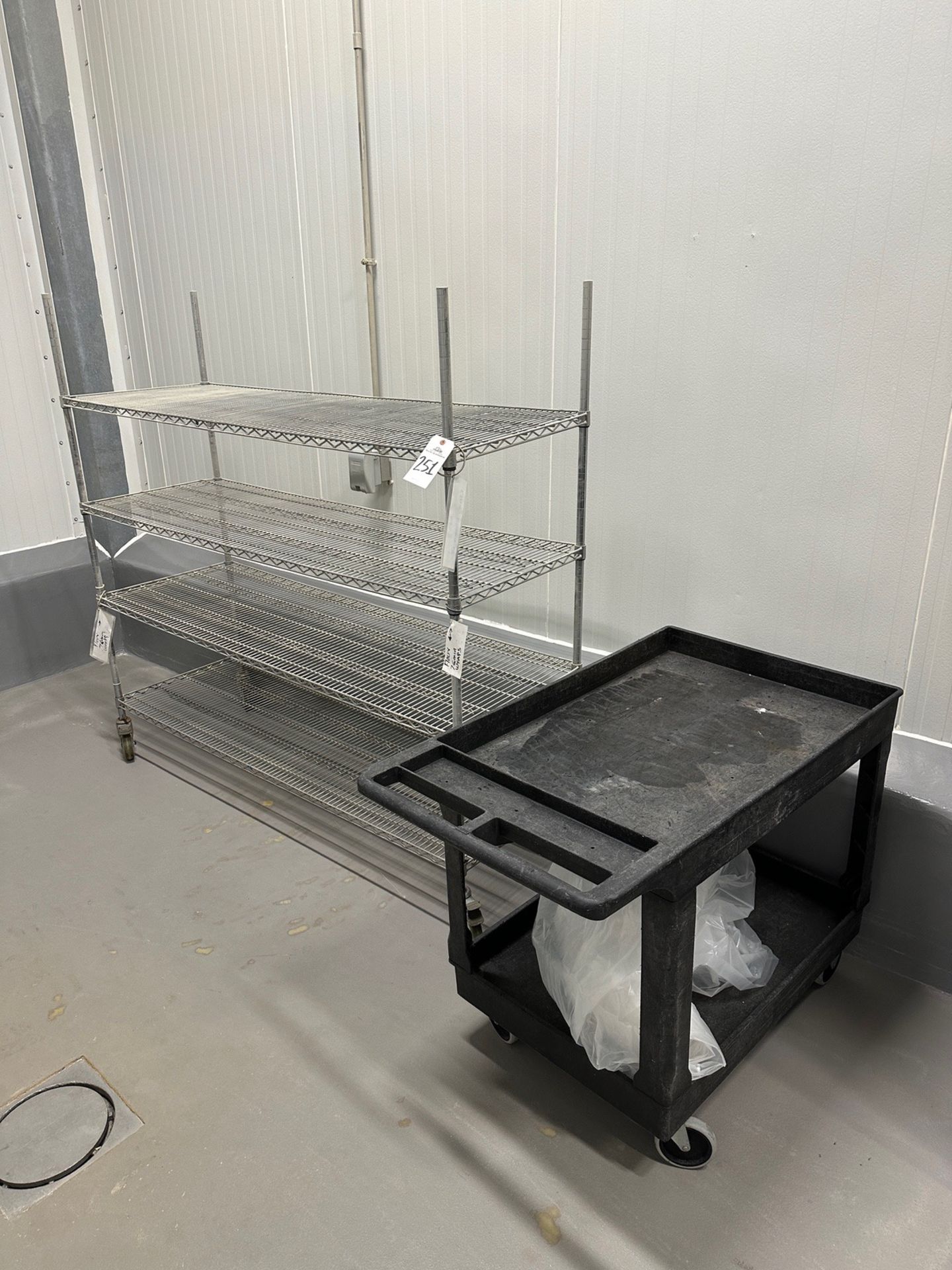 Lot of Wire Shelving Unit and Utility Cart | Rig Fee $50