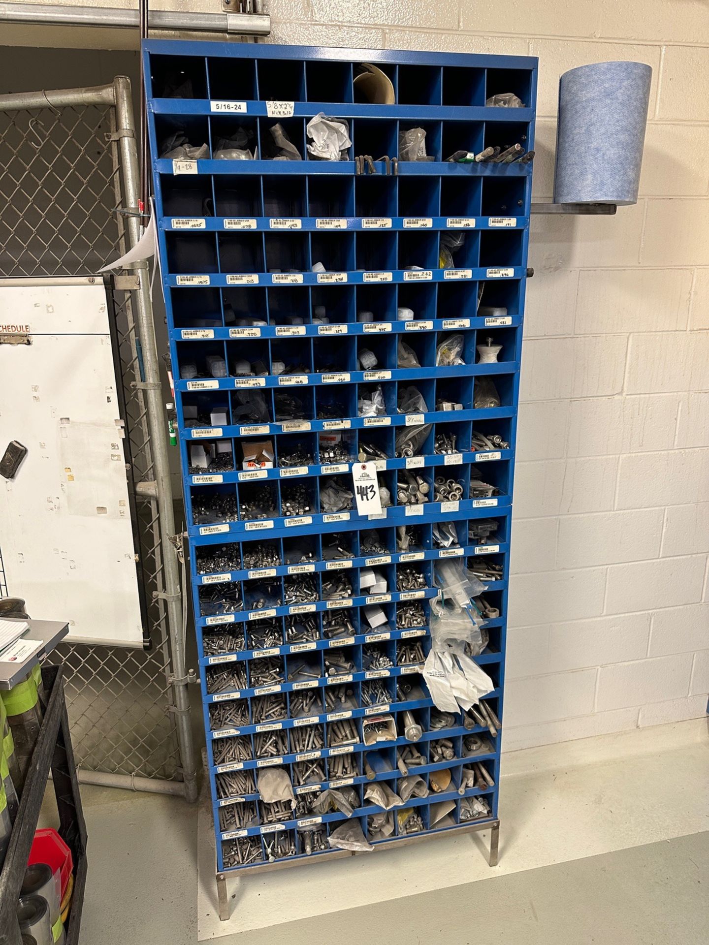 Pigeon Hole Parts Bin with Contents | Rig Fee $125