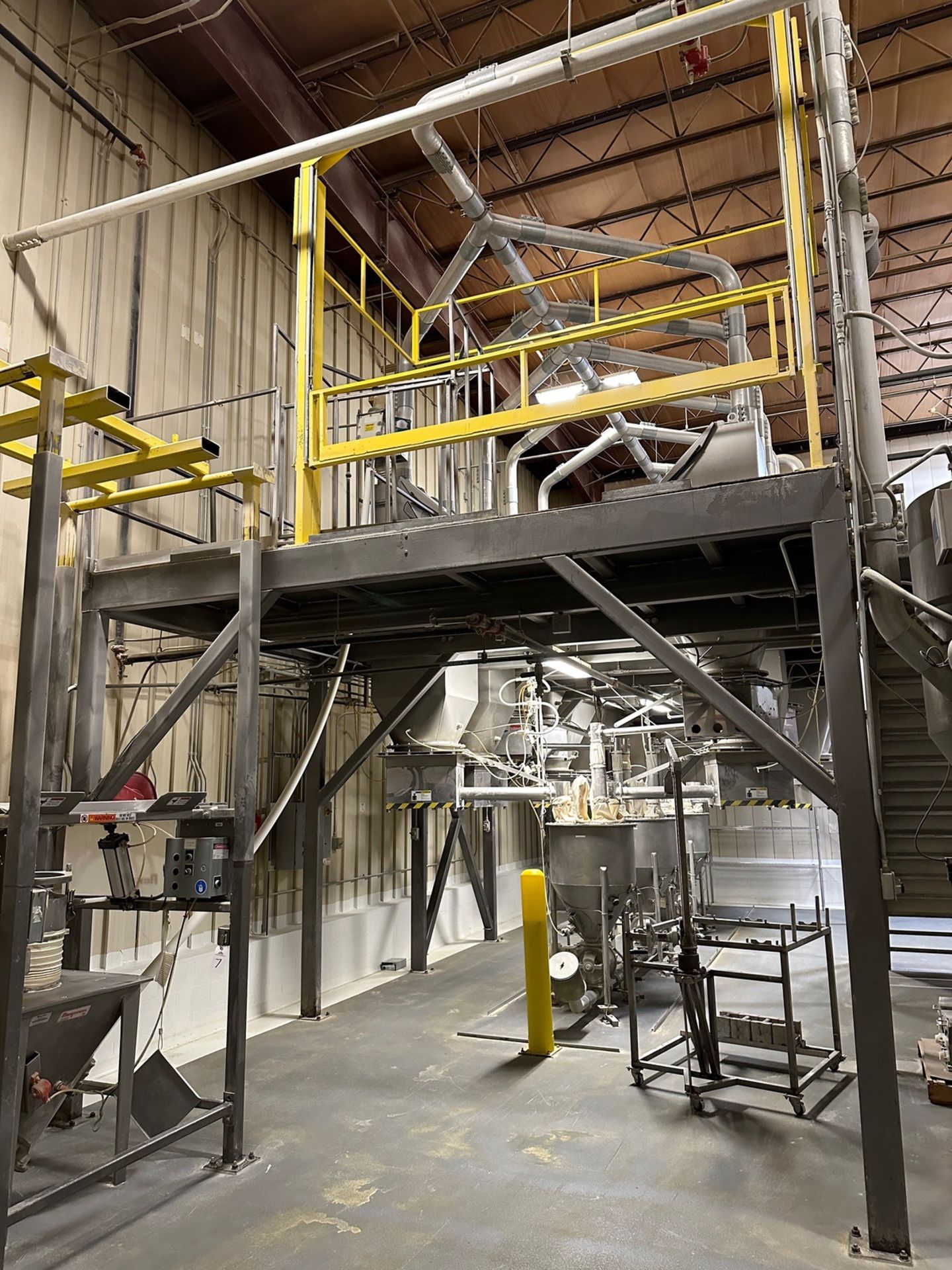 Steel Mezzanine Around All Hoppers - Approx. 22' x 40' Footprint with Staircase - Image 2 of 8