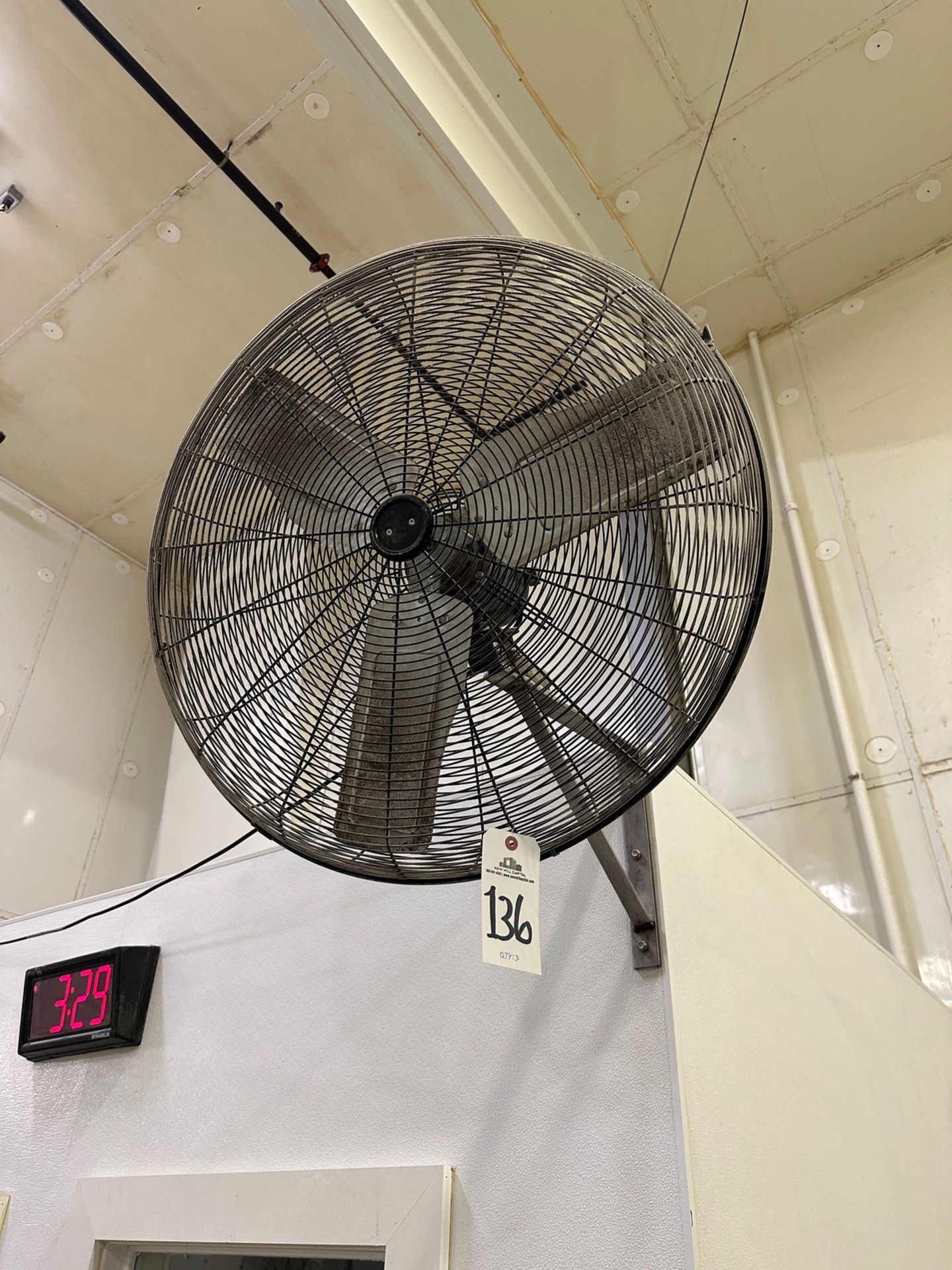 Lot of (3) 30" Wall Mounted Fans (End of Line Area) | Rig Fee $150