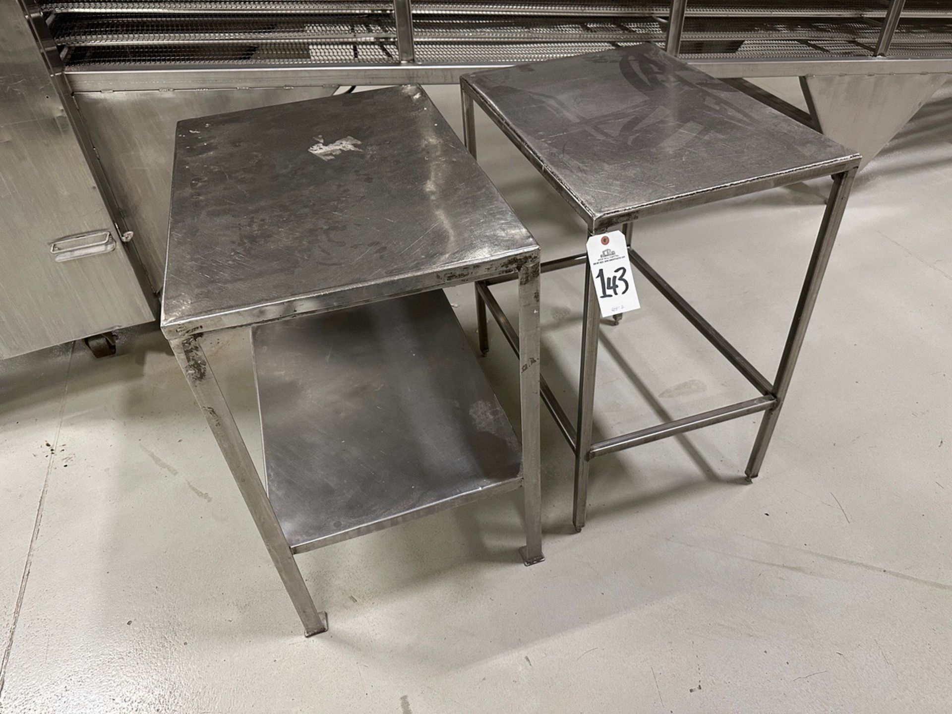 Lot of (2) Stainless Steel Tables - (1) 22" x 32" and (1) 20" x 30"