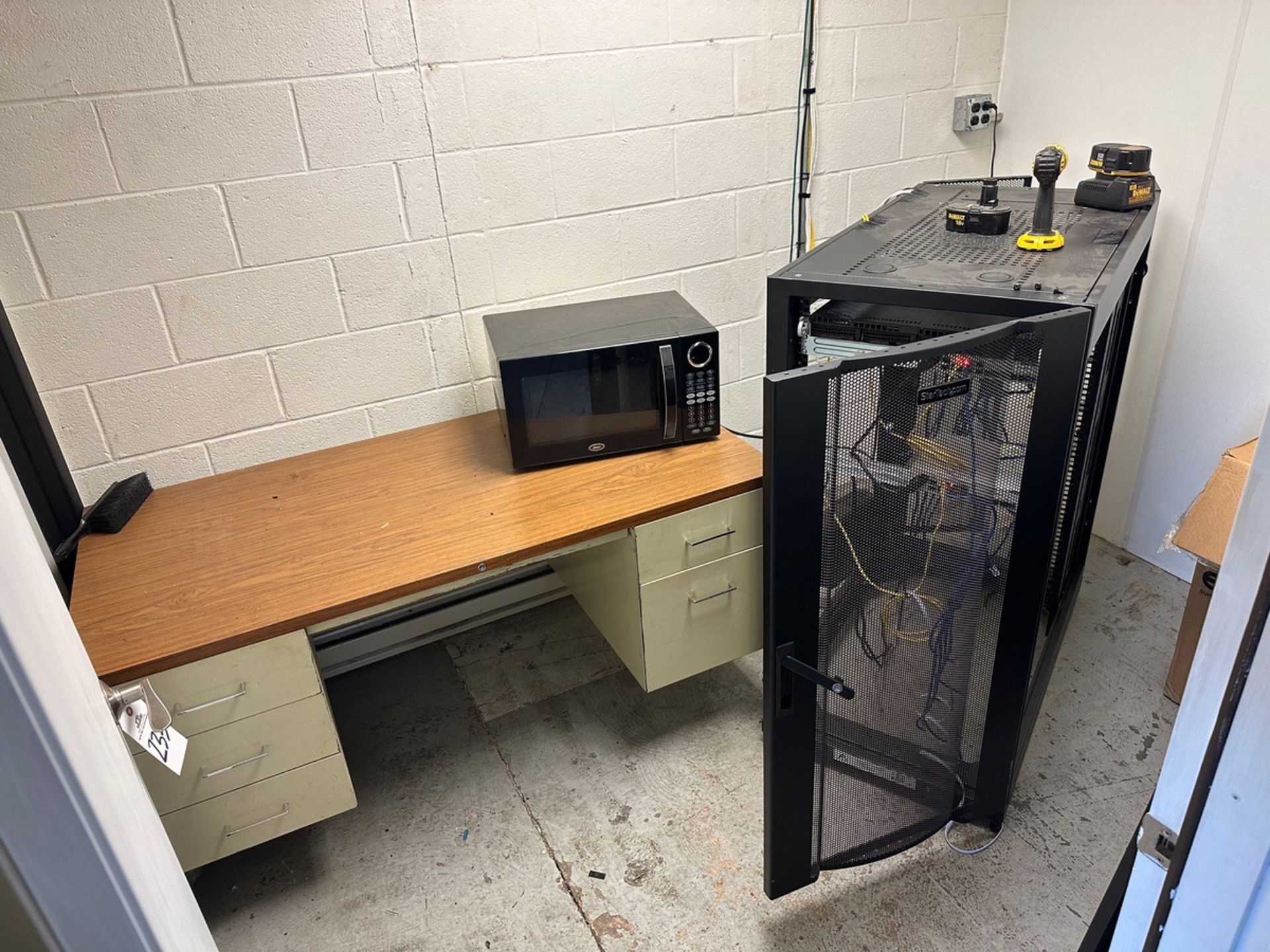 Contents of Office - Desk, Microwave, A/V Rack w/out Contents | Rig Fee $200