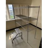 Lot of Wire Shelving Unit with Step Stool