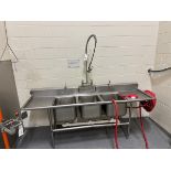 Stainless Steel 3-Compartment Sink (Approx. 28" x 90") | Rig Fee $150