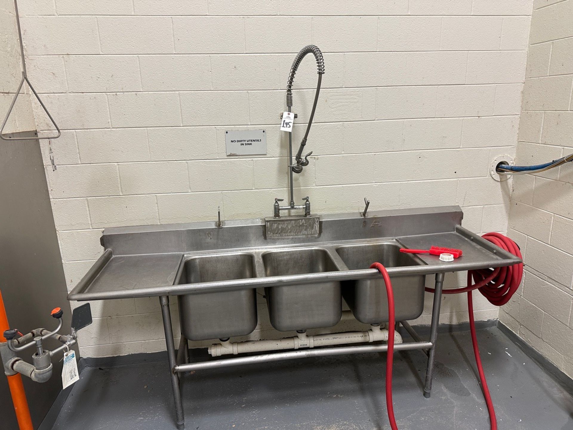 Stainless Steel 3-Compartment Sink (Approx. 28" x 90") | Rig Fee $150