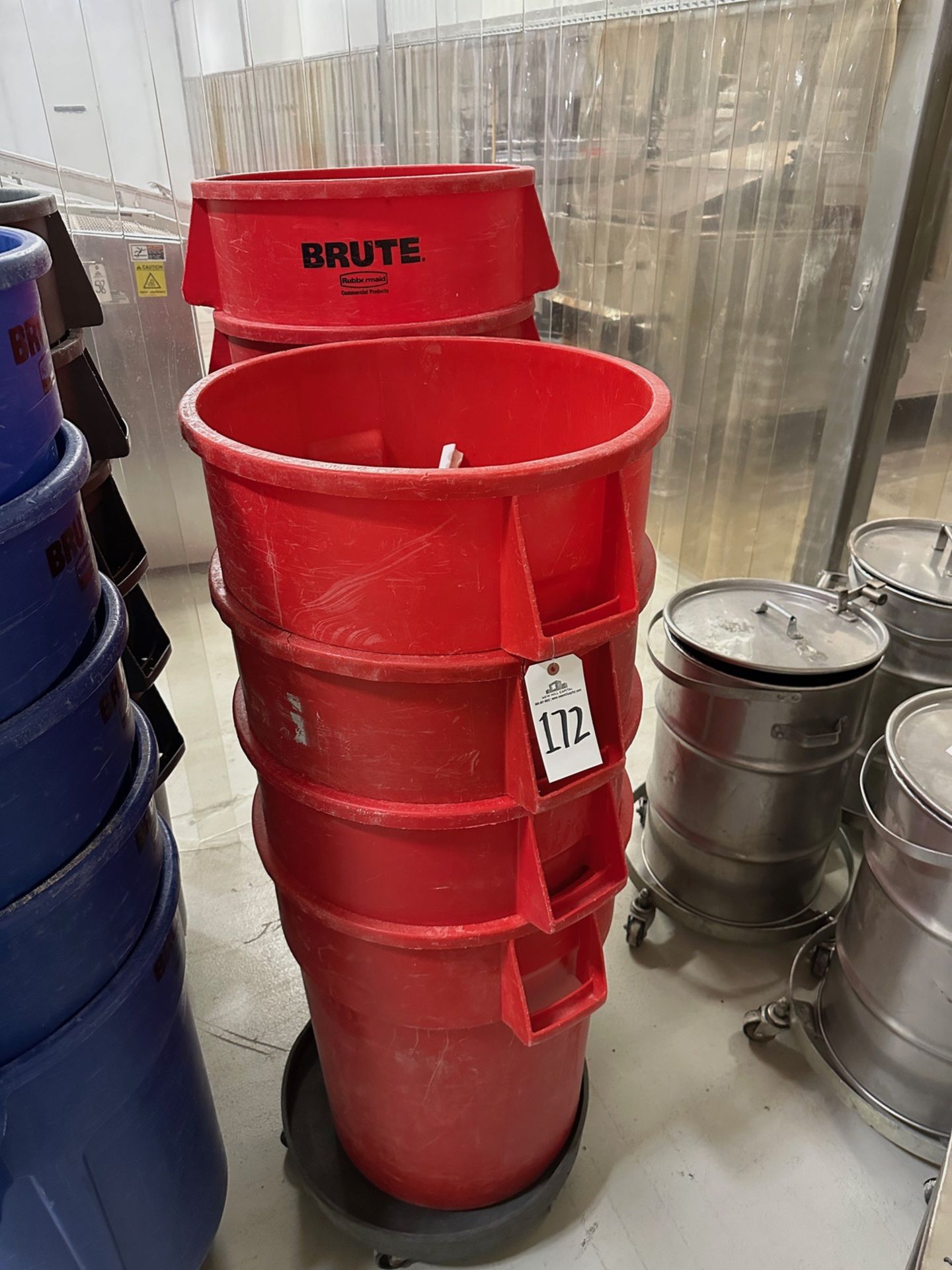 Lot of Approx (70) 55 Gallon Rubbermaid Brute Cans (Tagged as Lots 172 - 179) | Rig Fee $50