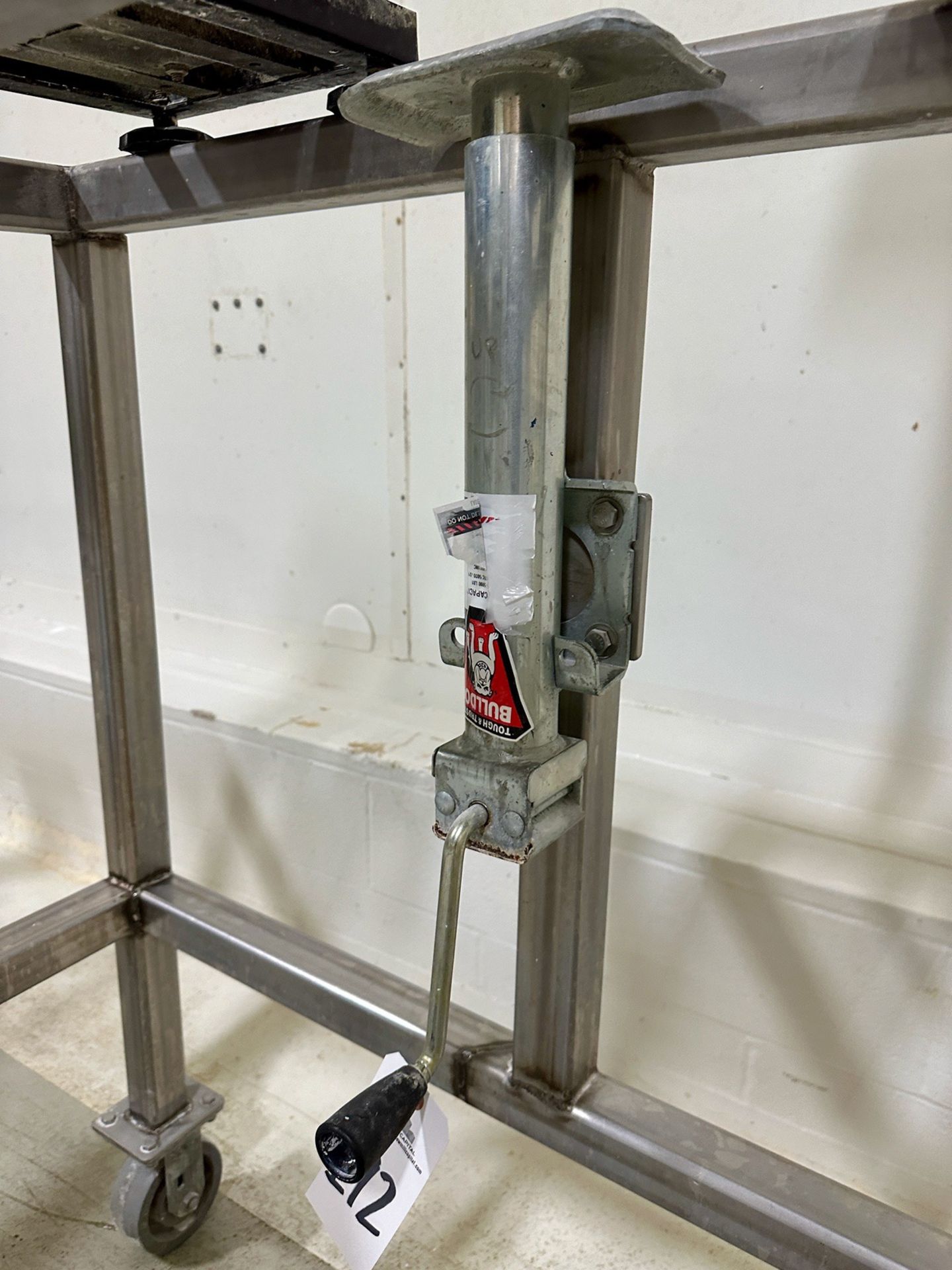 Stainless Steel Tote Stand with Hand Powered Tilting Jack - Image 3 of 3