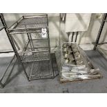 Lot of Stainless Steel Laning Parts and Shelving Unit