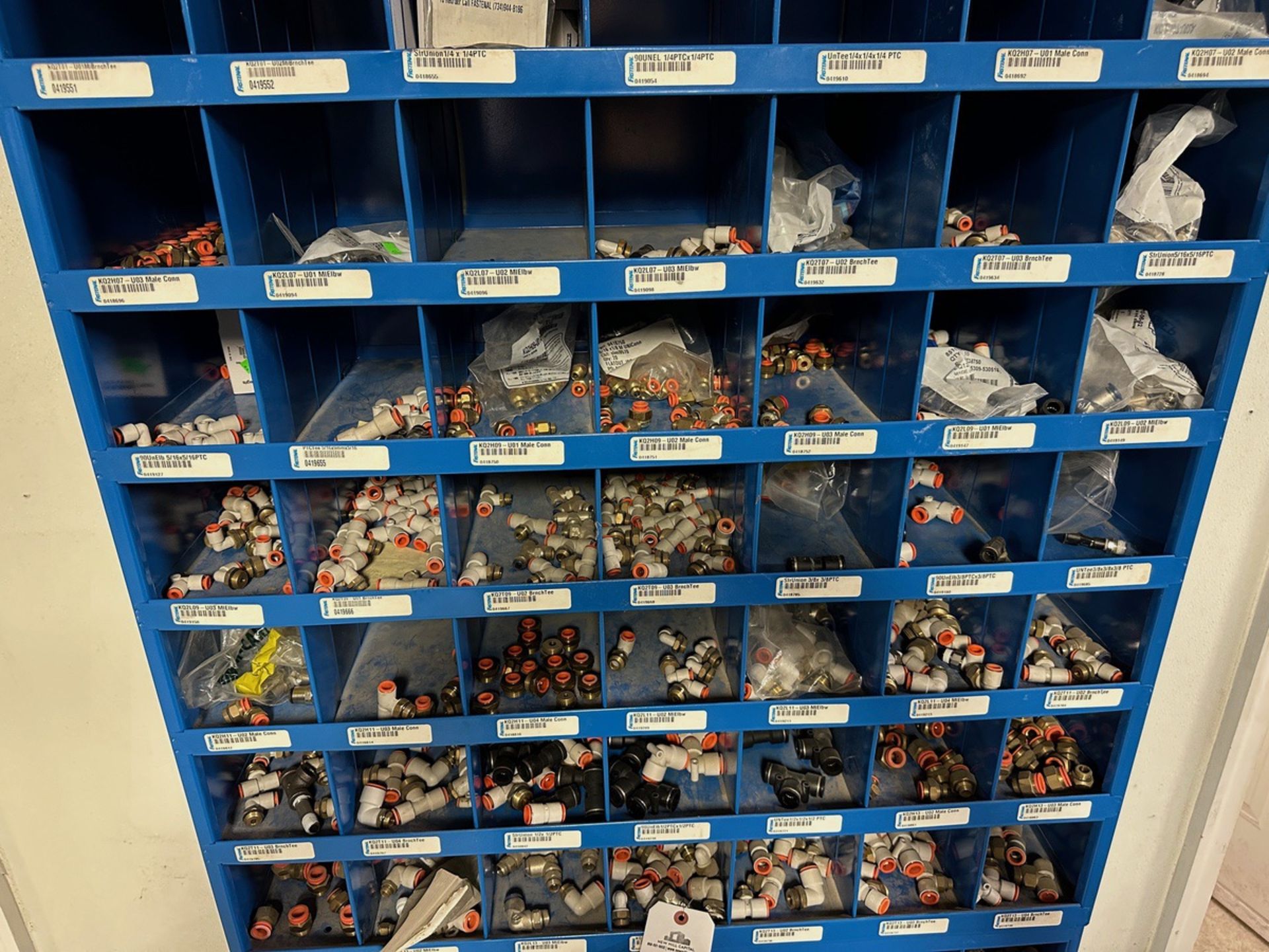 Lot of Pigeon Hole Parts Bin and Contents | Rig Fee $250 - Image 3 of 3