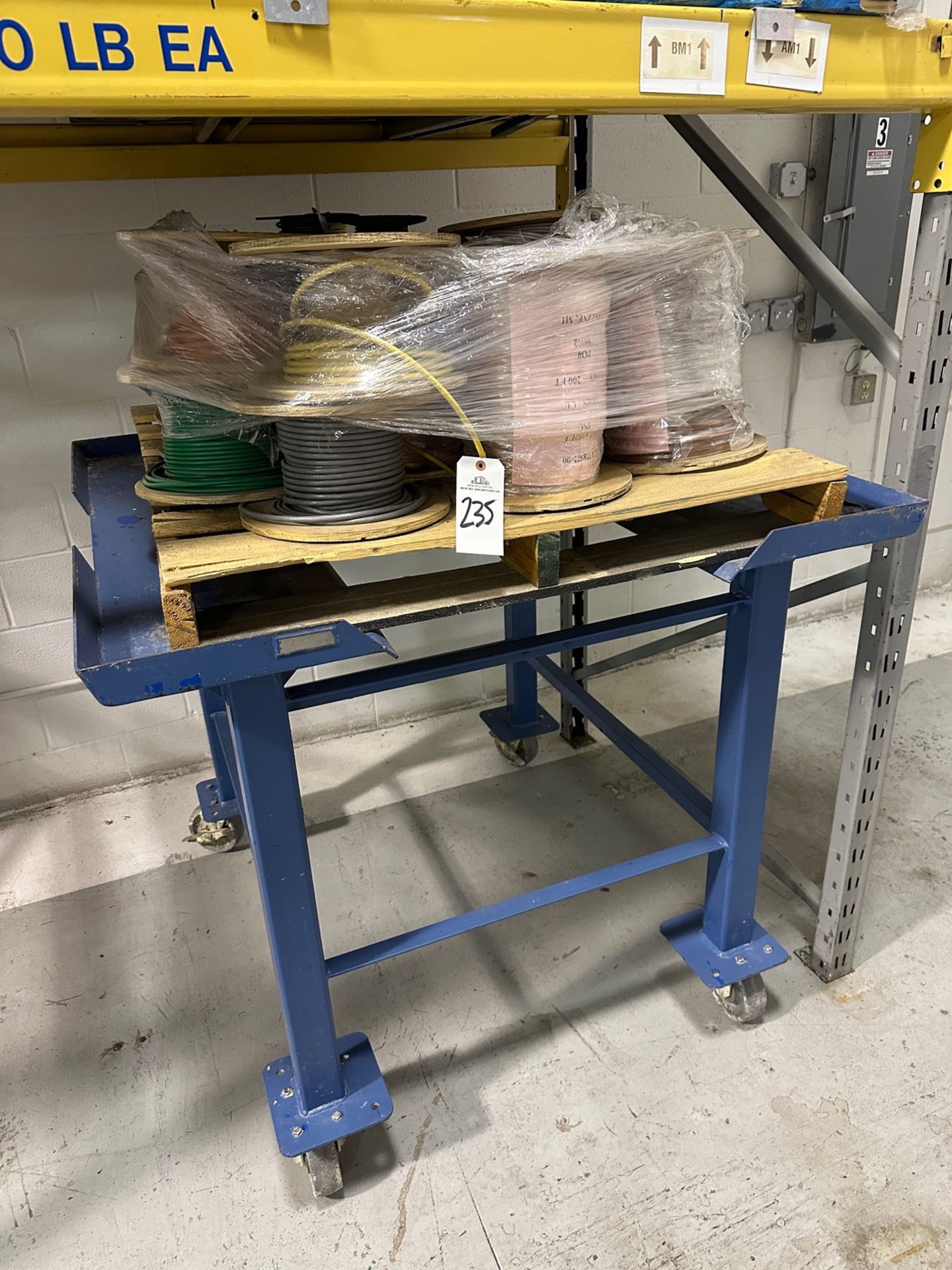 Lot of Electrical Wire and Pallet / Tote Stand