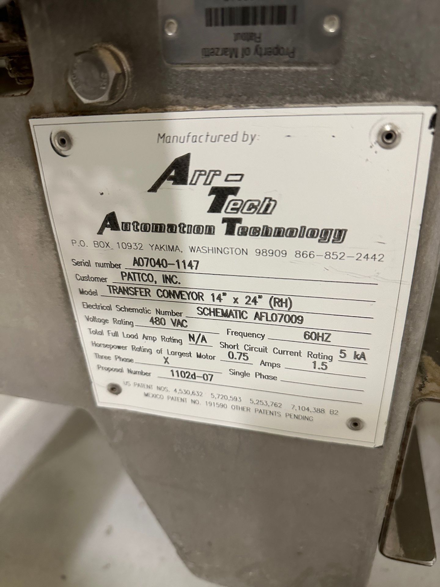 Lot of (3) Arr-Tech Intralox Belt over Stainless Steel Frame Conveyors (Approx. 16" x 66", 14" x - Image 4 of 7