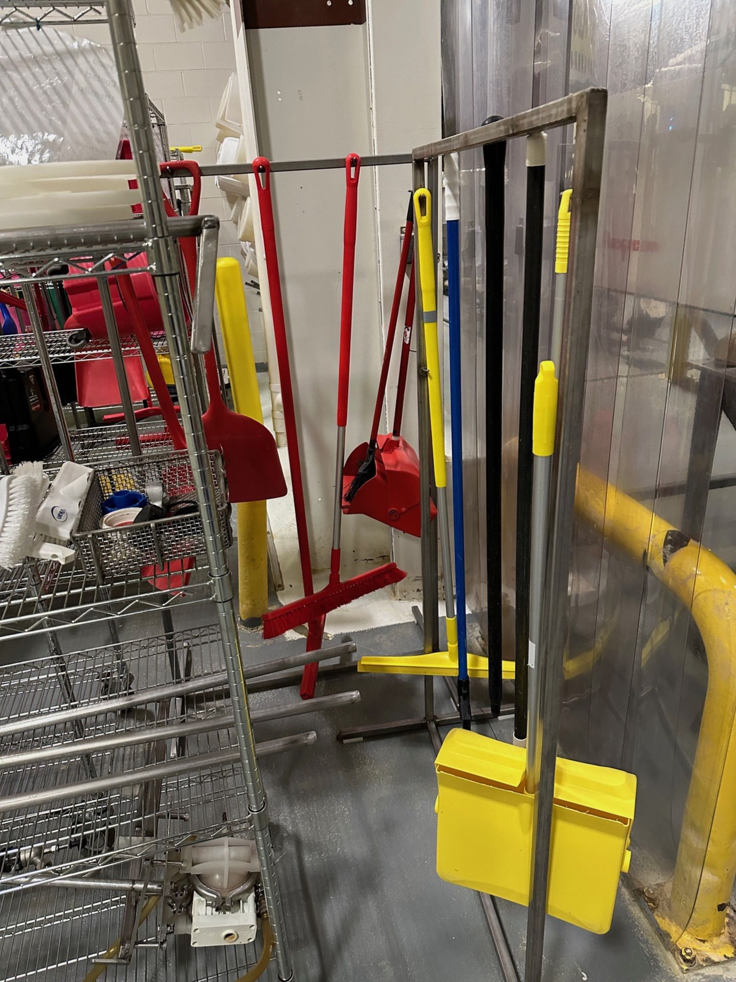 Lot of Janitorial Supplies with Wire Shelving Units | Rig Fee $350 - Image 2 of 8