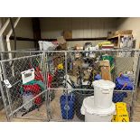 Lot of Storage Cage and Janitorial Supplies
