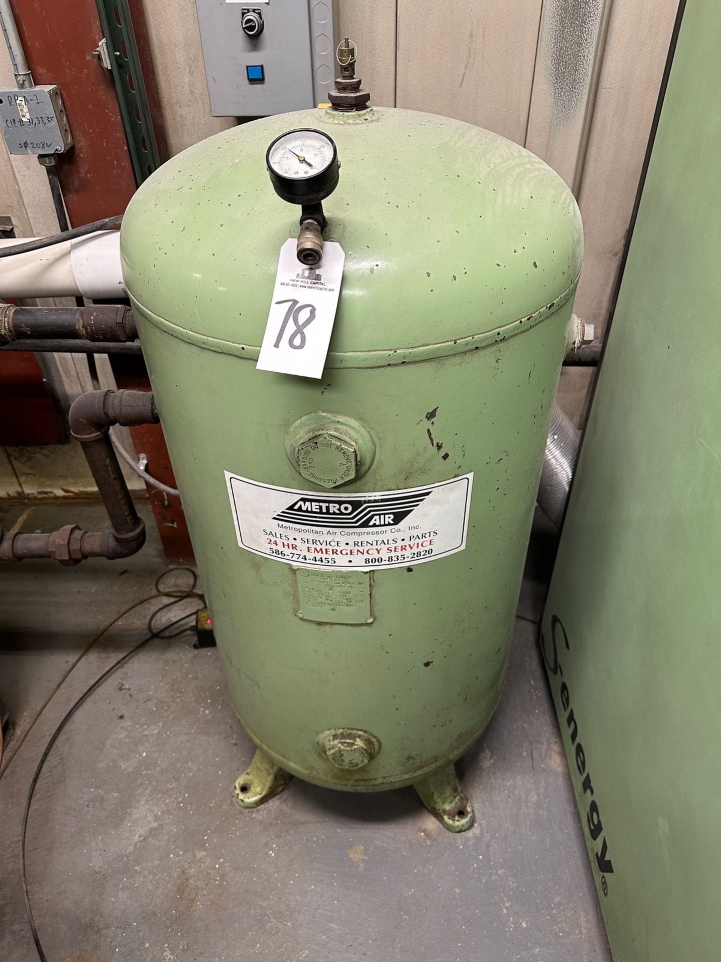 Metro Air Compressed Air Holding Tank (Approx. 2' Diameter and 52" O.H.) | Rig Fee $200