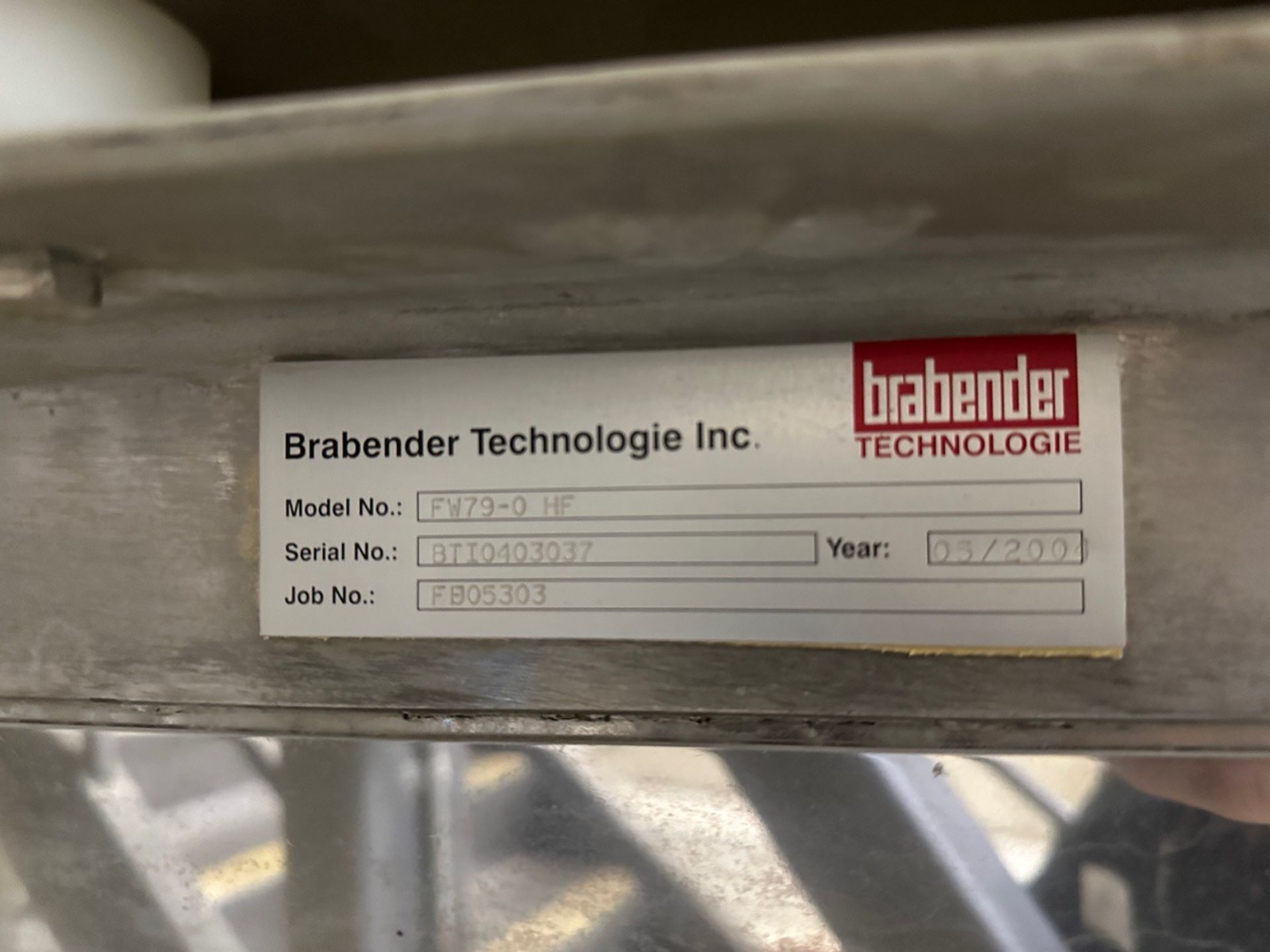 Brabender Stainless Steel Ingredient Hopper - Model FW79-0 HF, S/N BT10403037 - Image 6 of 6