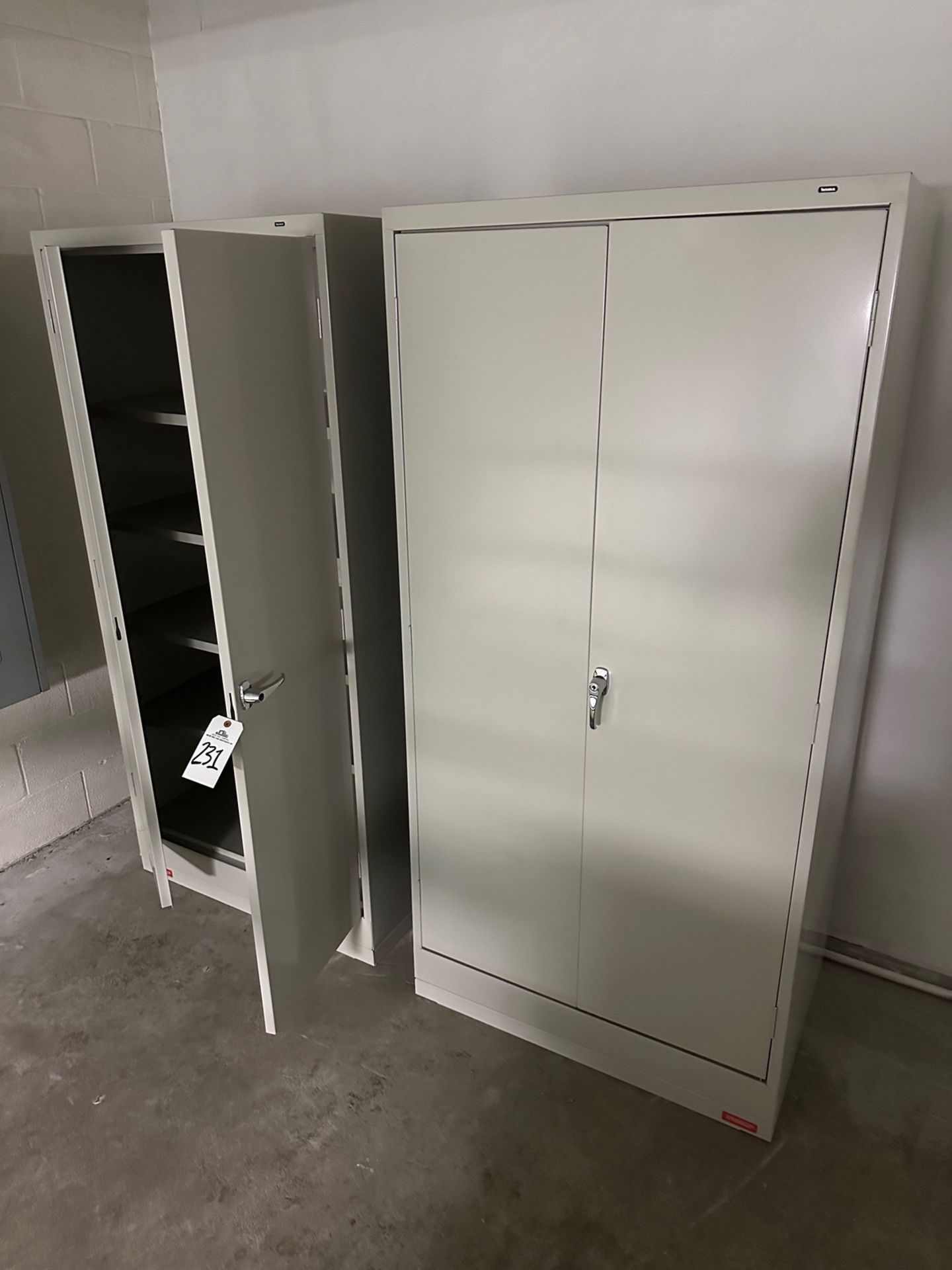 Lot of (2) Tennsco Storage Cabinets (Approx. 3' x 2' x 74") | Rig Fee $75