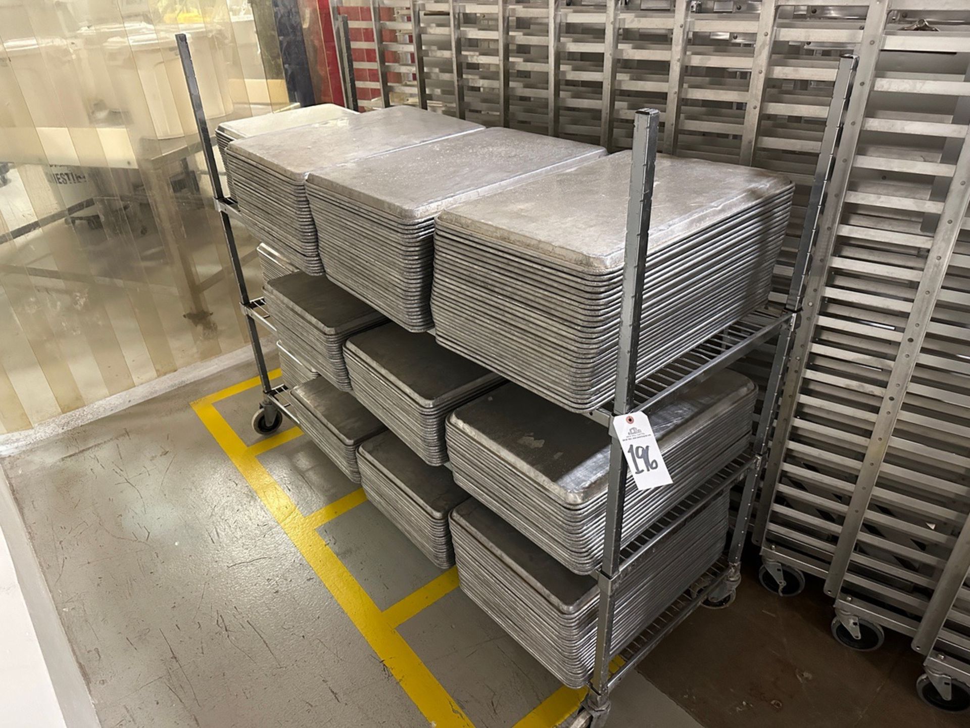 Lot of Sheet Trays on Wire Rack | Rig Fee $35