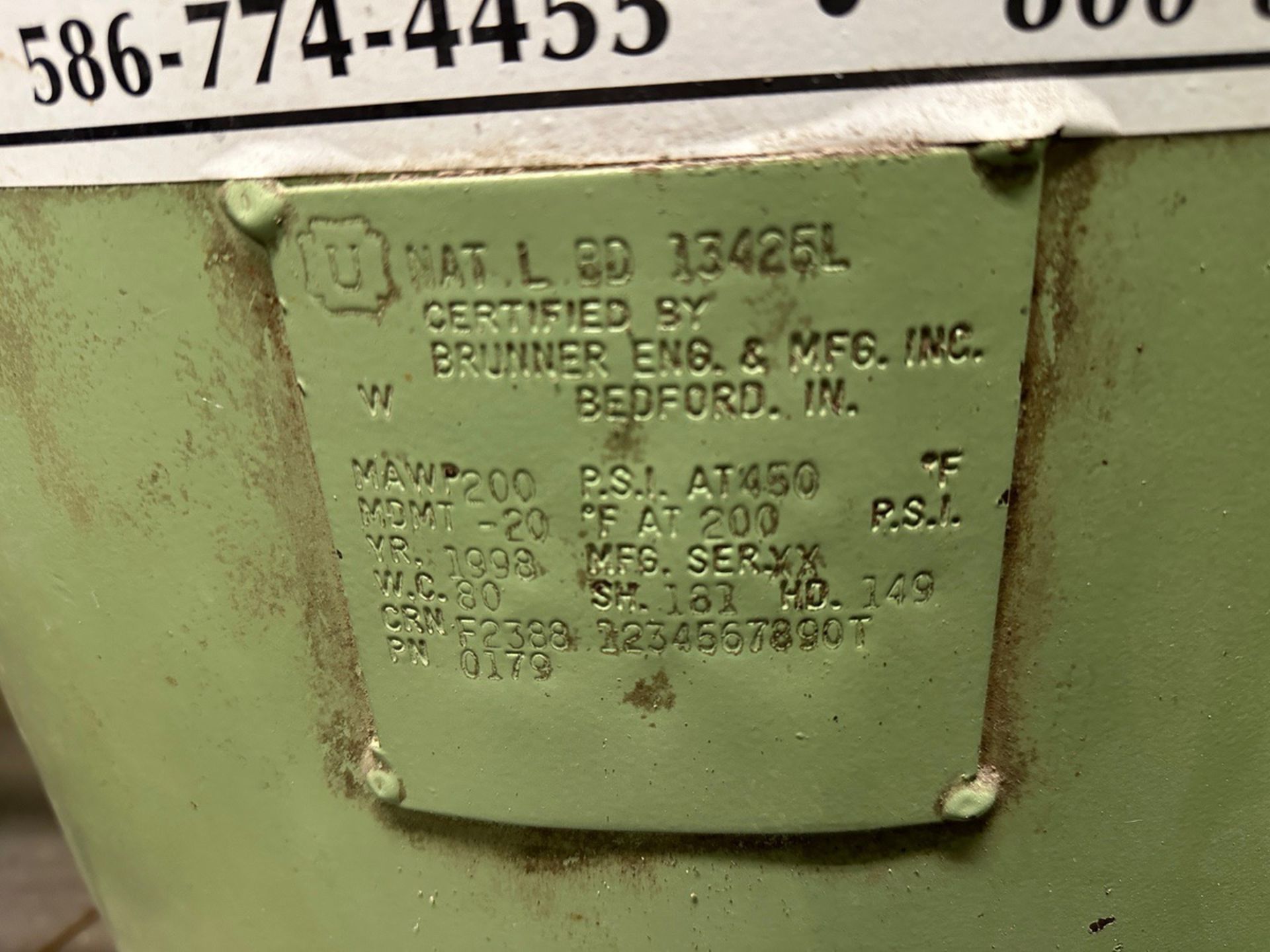 Metro Air Compressed Air Holding Tank (Approx. 2' Diameter and 52" O.H.) | Rig Fee $200 - Image 2 of 2