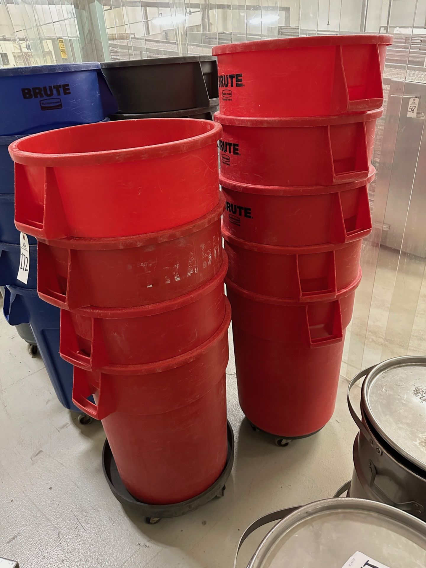 Lot of Approx (70) 55 Gallon Rubbermaid Brute Cans (Tagged as Lots 172 - 179) | Rig Fee $50 - Image 2 of 10