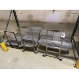 Lot of Stainless Steel Flat Carts with Conveyor Belt