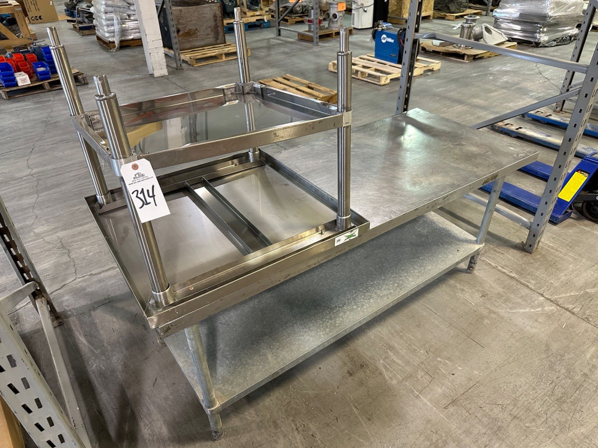 Lot of (2) Stainless Steel Tables - (1) 30" x 6' and (1) 30" x 30"