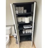 Lot of (2) Bathroom Storage Cabinets with Supplies