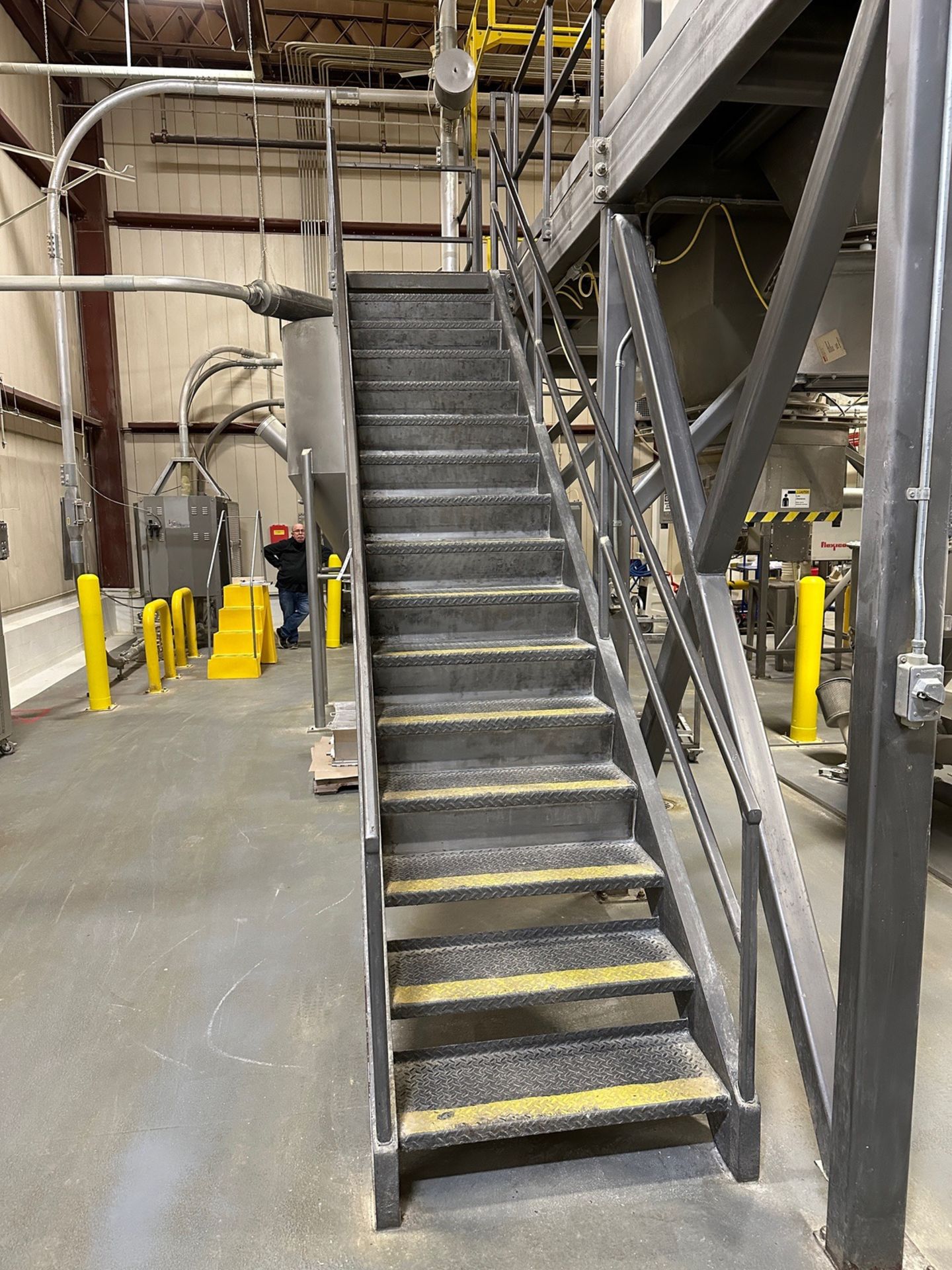 Steel Mezzanine Around All Hoppers - Approx. 22' x 40' Footprint with Staircase - Image 4 of 8