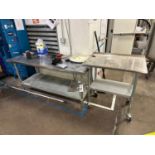 Lot of (1) Stainless Steel Table (Approx. 3' x 2') and (1) Stainless Steel Table (Approx. 6' x 30")