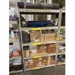 Lot of Shelving Unit with Spare Conveyor Belt Contents (Approx. 4' x 18" x 78" O.H. | Rig Fee $50