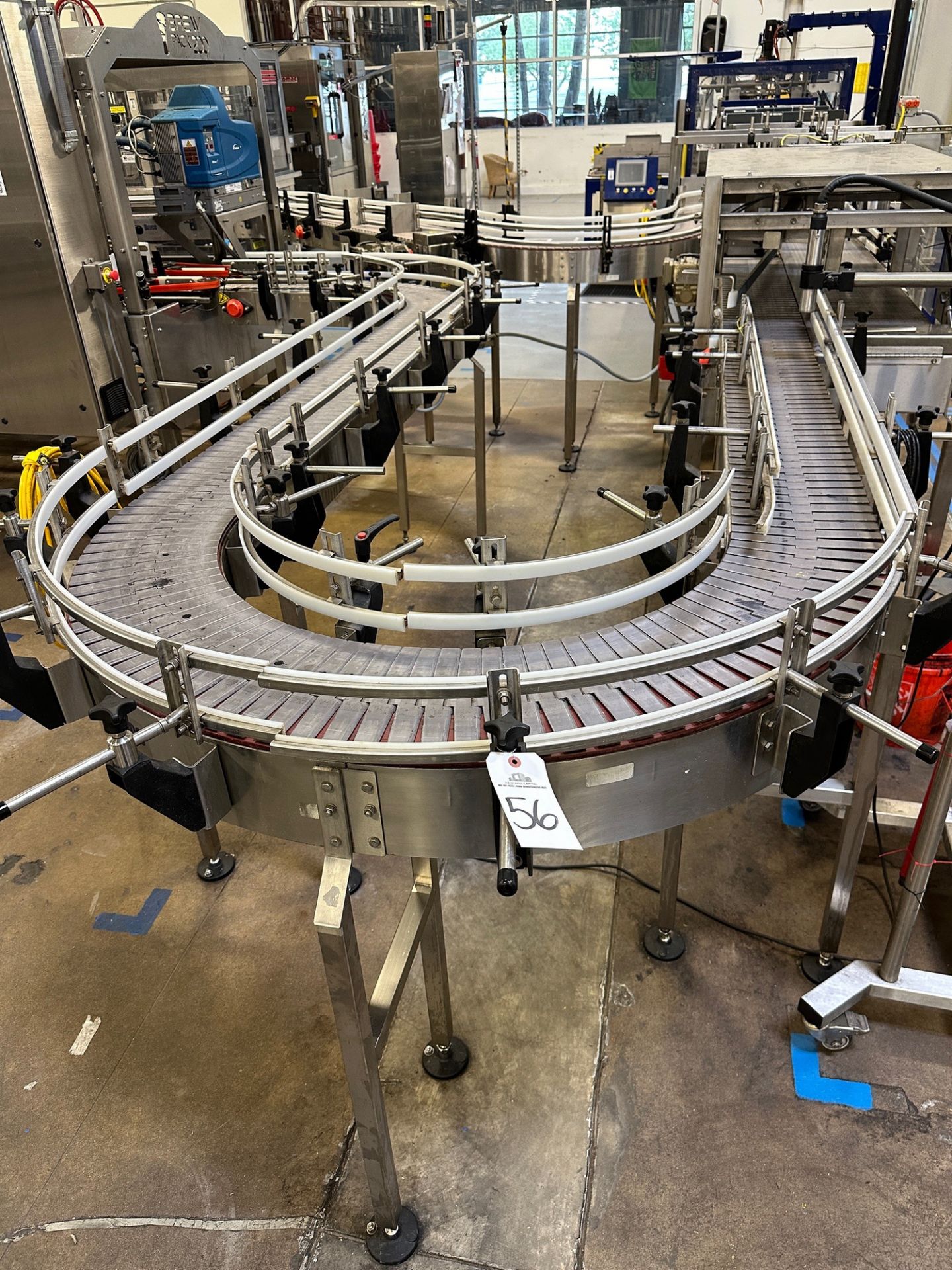 Bevco Conveyor over Stainless Steel Frame (Approx. 10" Belt x 27' - U-Shaped) | Rig Fee $750