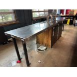 Stainless Steel Topped Heavy Duty Back Bar Table (Approx. 3' x 175")
