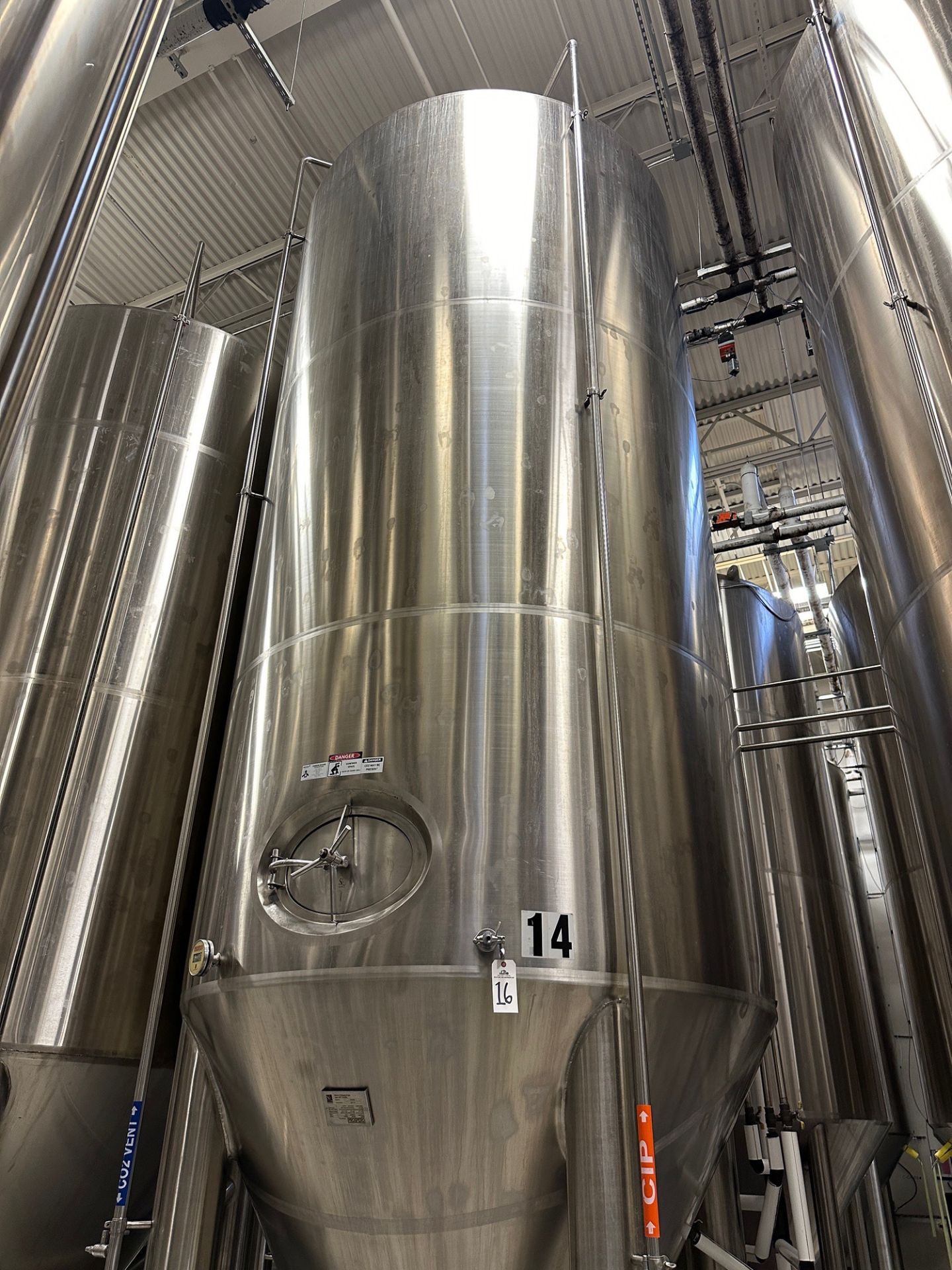 (1 of 8) 2018 Marks 132 BBL FV / 175 BBL or 5,400 Gal Max Capacity Jacketed Stainless Steel Ferm